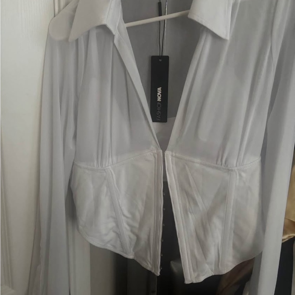 Fashion Nova white corset style top